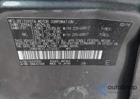 2018 Toyota Rav4 Le z USA, uszkodzony, nr VIN JTMZFREV1JJ736567